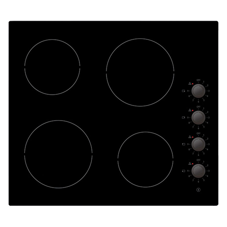 STATESMAN - 60cm 4 Zone Ceramic Hob Dial Control - Black - CHZ460D - Kitchenary