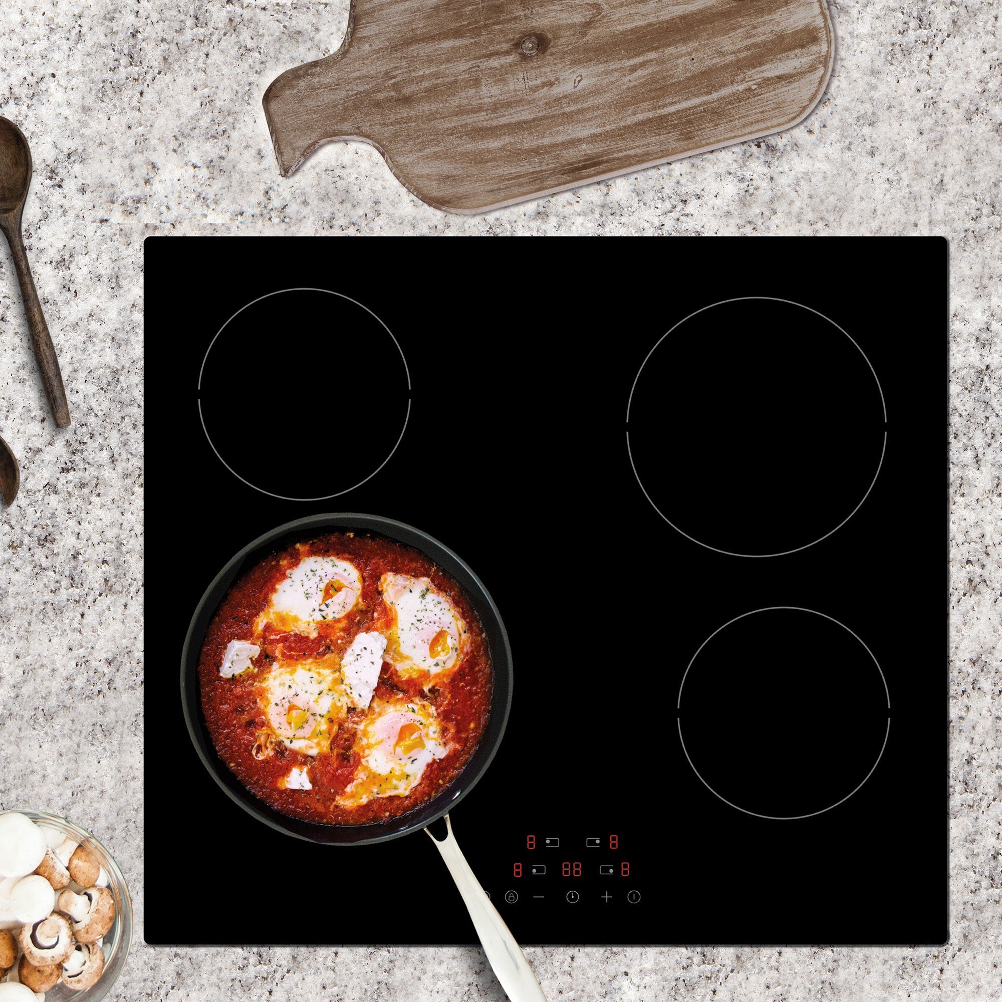 STATESMAN - 60cm 4 Zone Ceramic Hob Touch Control - Black - CHZ460T - Kitchenary