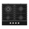 STATESMAN - 60cm 4 Zone Gas Glass Hob - Black - GH160GB - Kitchenary