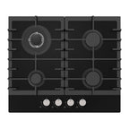 STATESMAN - 60cm 4 Zone Gas Glass Hob - Black - GH160GB - Kitchenary
