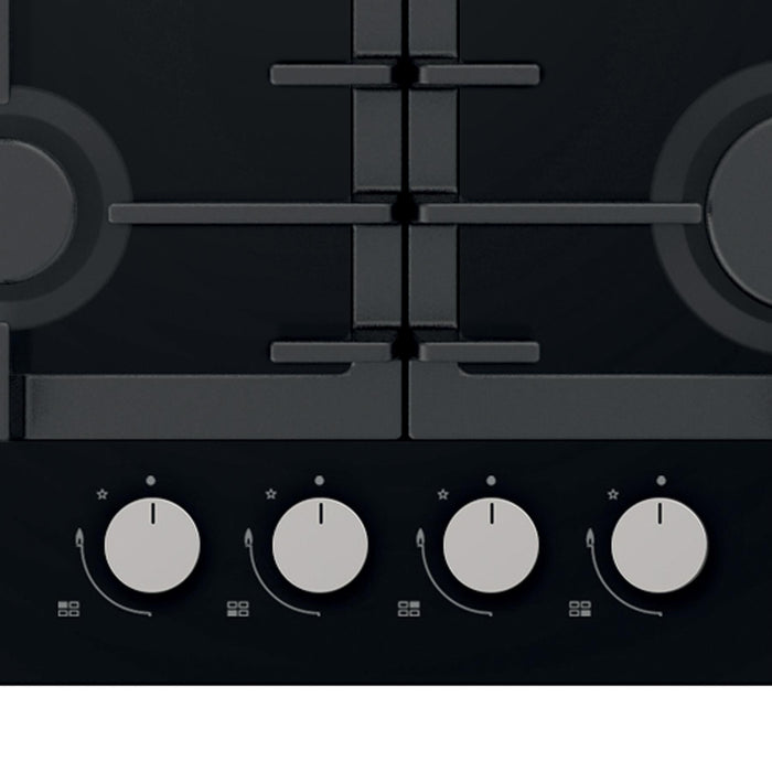 STATESMAN - 60cm 4 Zone Gas Glass Hob - Black - GH160GB - Kitchenary