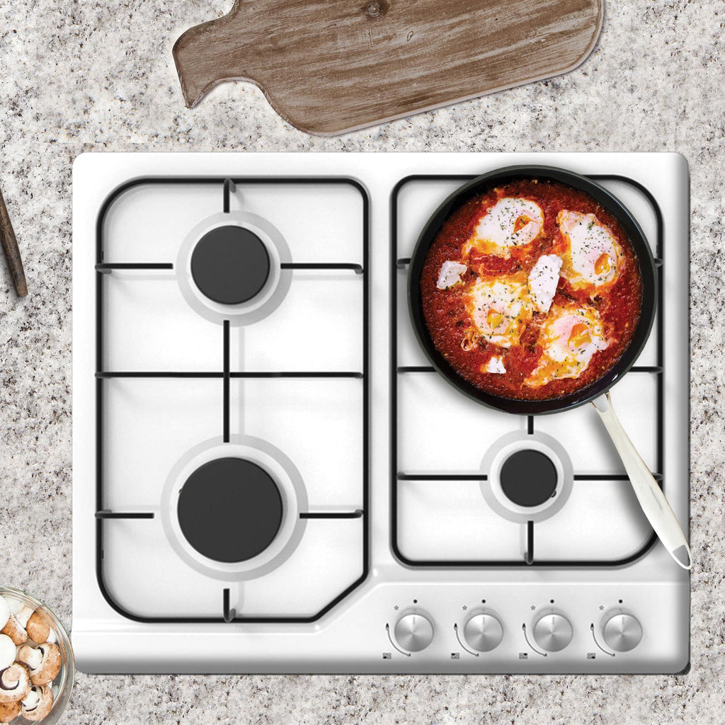 STATESMAN - 60cm 4 Zone Gas Hob - White - GH160WH - Kitchenary