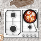 STATESMAN - 60cm 4 Zone Gas Hob - White - GH160WH - Kitchenary