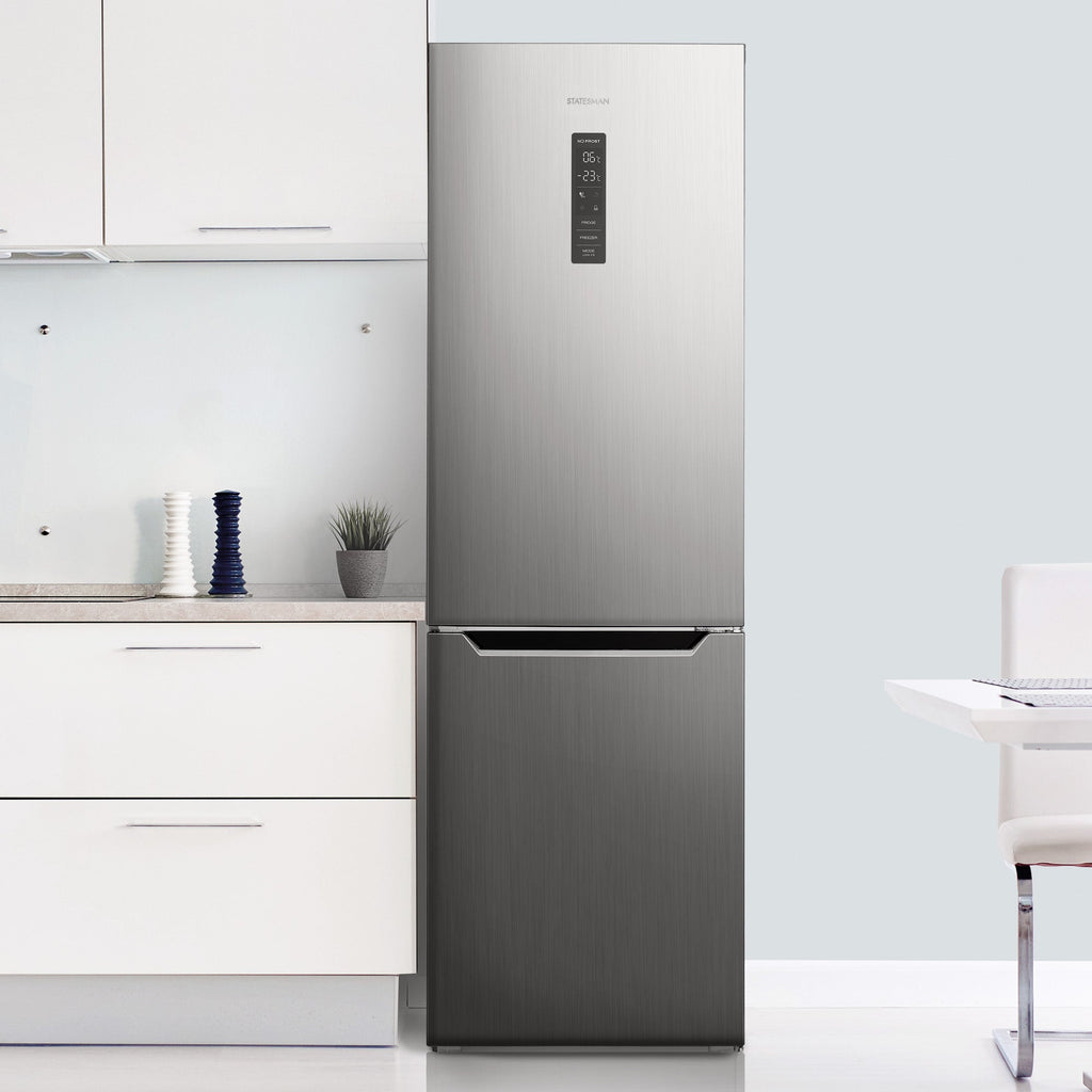 STATESMAN - 60cm 60/40 Total No Frost Fridge Freezer with LED Display - Inox - TNF1860XE - Kitchenary