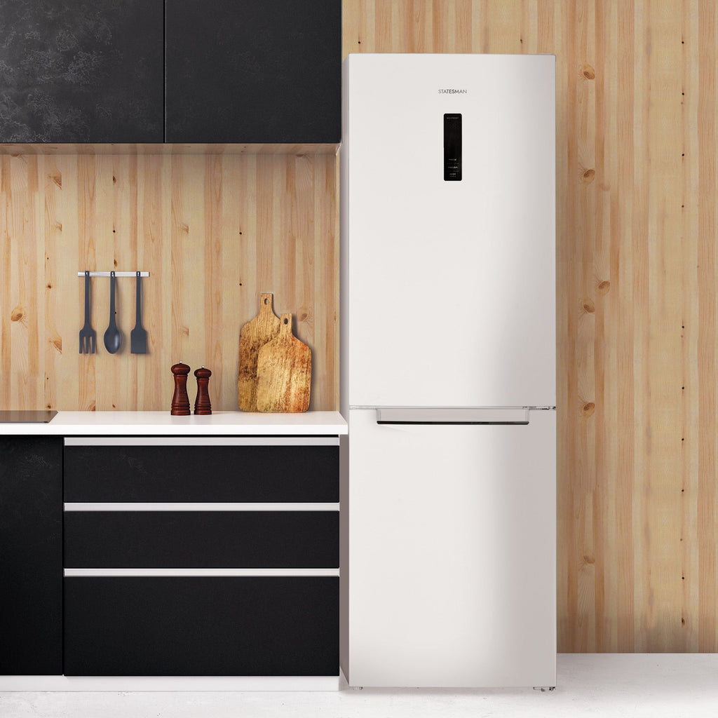 STATESMAN - 60cm 60/40 Total No Frost Fridge Freezer with LED Display - White - TNF1860WE - Kitchenary