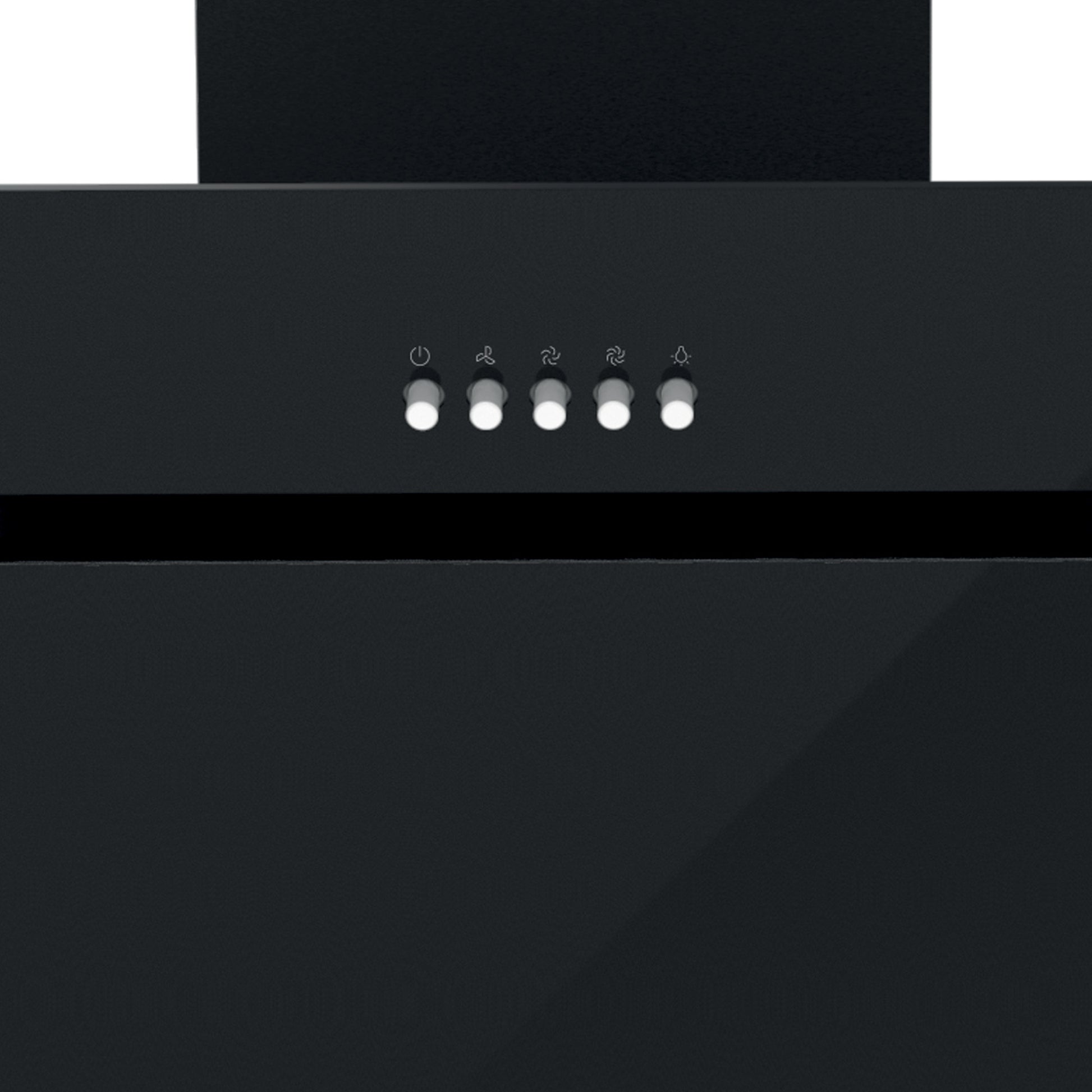 STATESMAN - 60cm Angled Chimney Cooker Hood - Black Glass - ACH160BL - Kitchenary