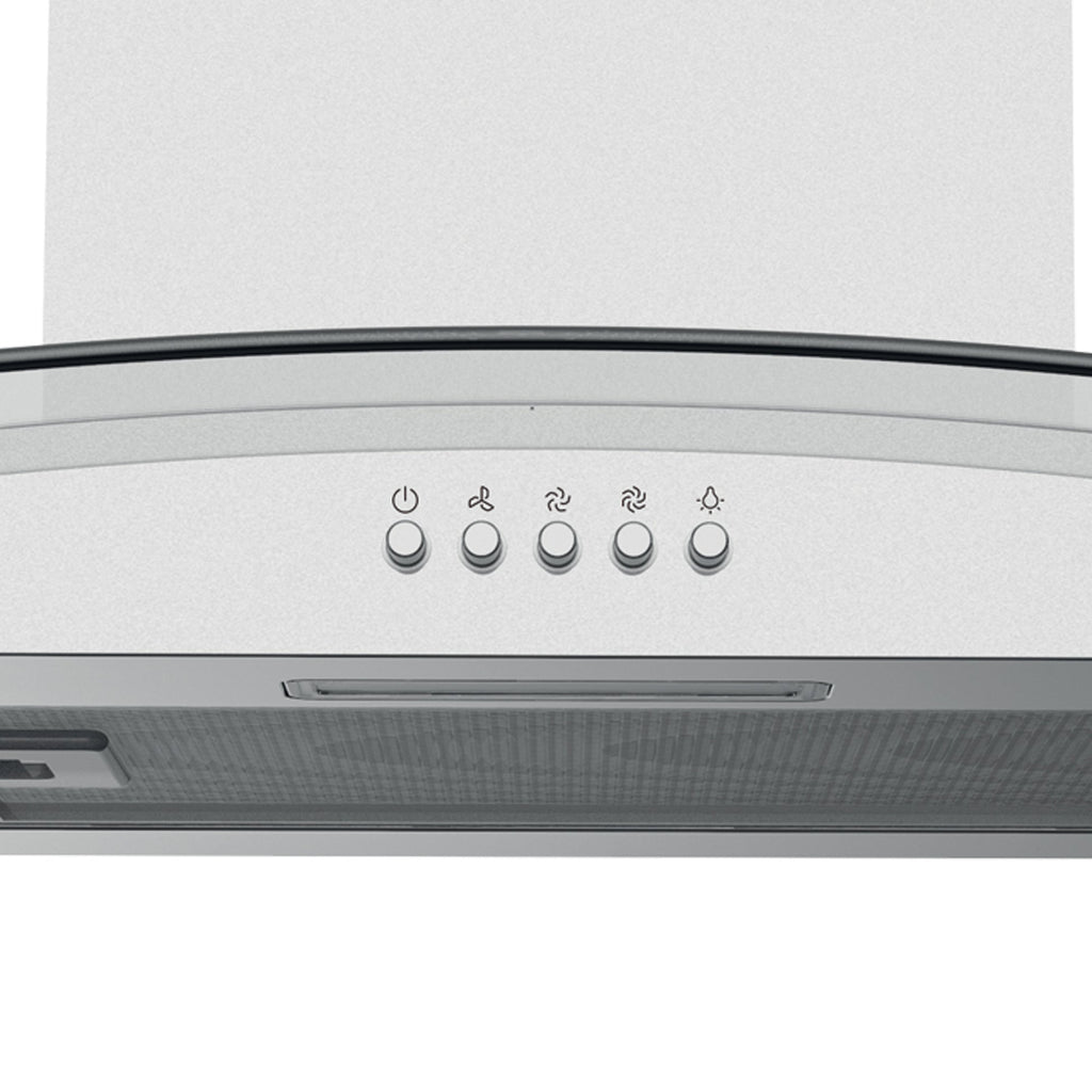 STATESMAN - 60cm Curved Glass Chimney Cooker Hood - Stainless Steel - CGH160GS - Kitchenary