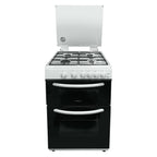 STATESMAN - 60cm Double Oven, Lidded, Gas - White - GDL60W2 - Kitchenary