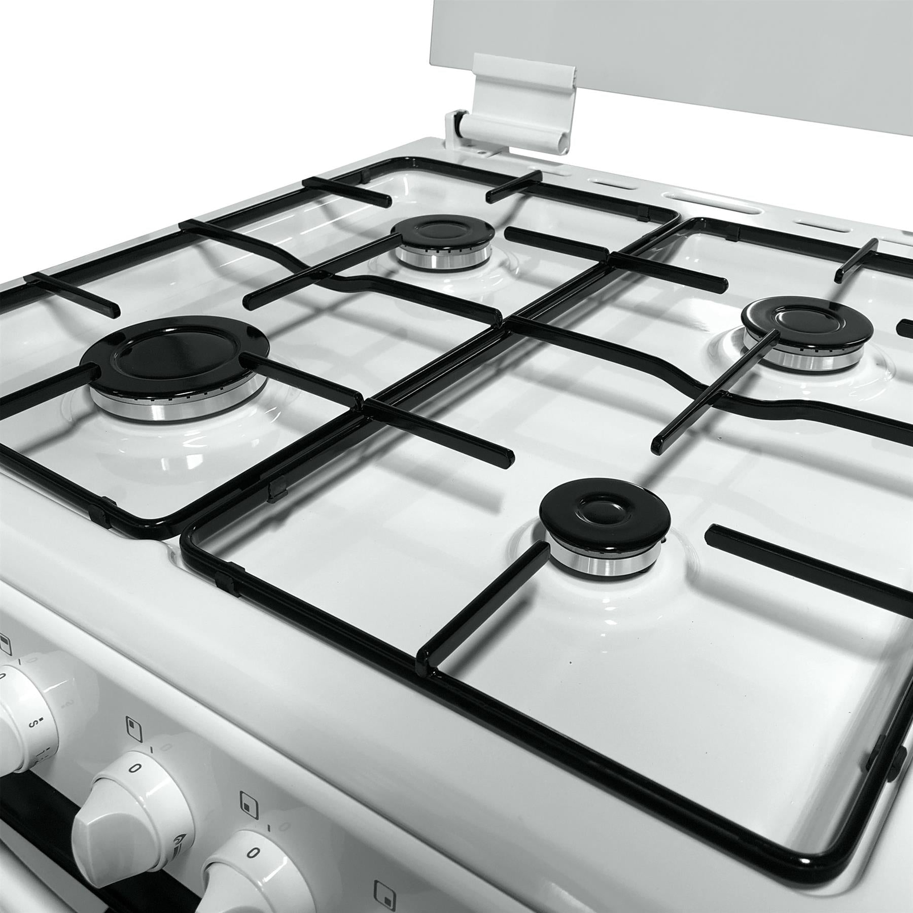 STATESMAN - 60cm Double Oven, Lidded, Gas - White - GDL60W2 - Kitchenary