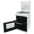 STATESMAN - 60cm Double Oven, Lidded, Gas - White - GDL60W2 - Kitchenary