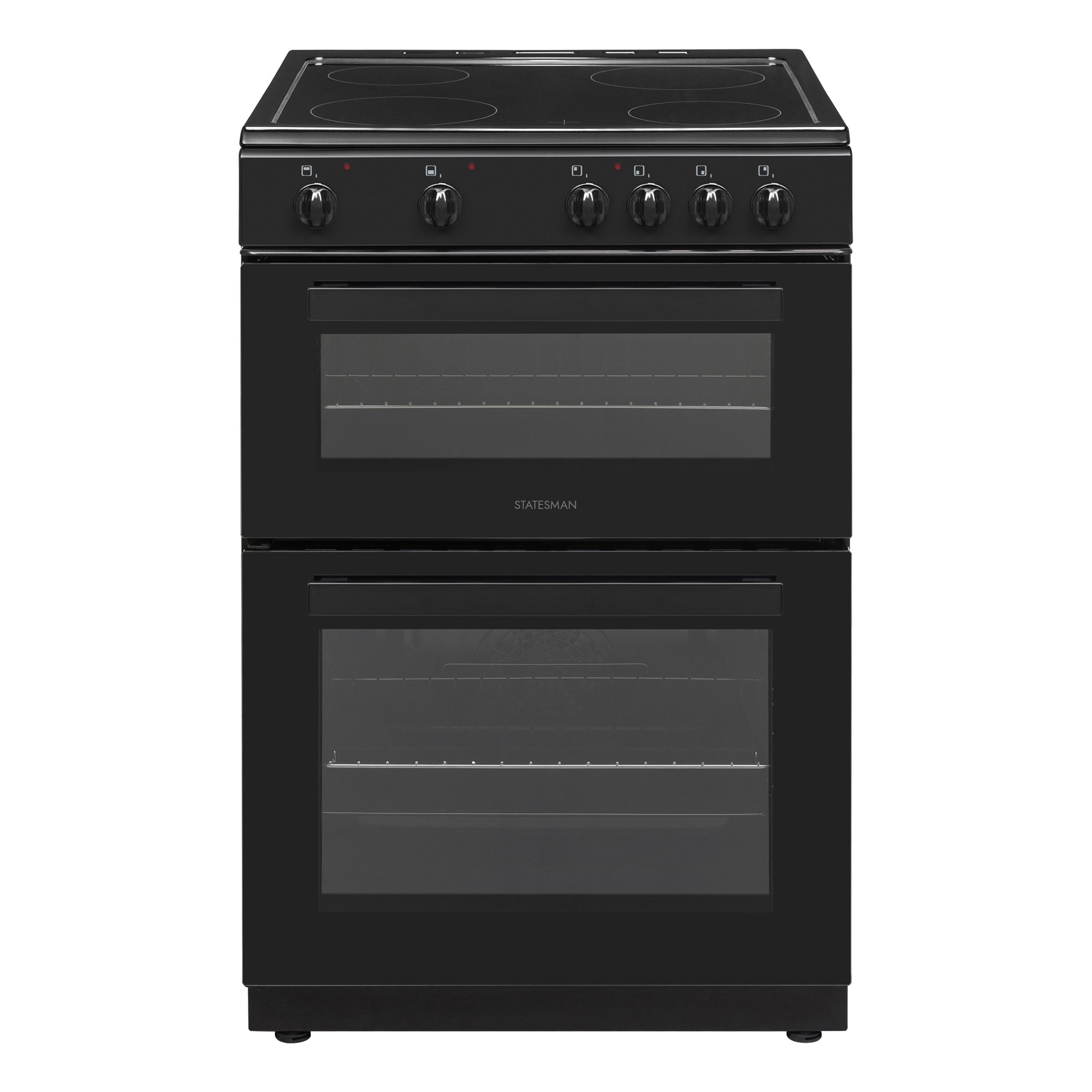 STATESMAN - 60cm Electric Double Oven, Ceramic - Black - EDC60B2 - Kitchenary