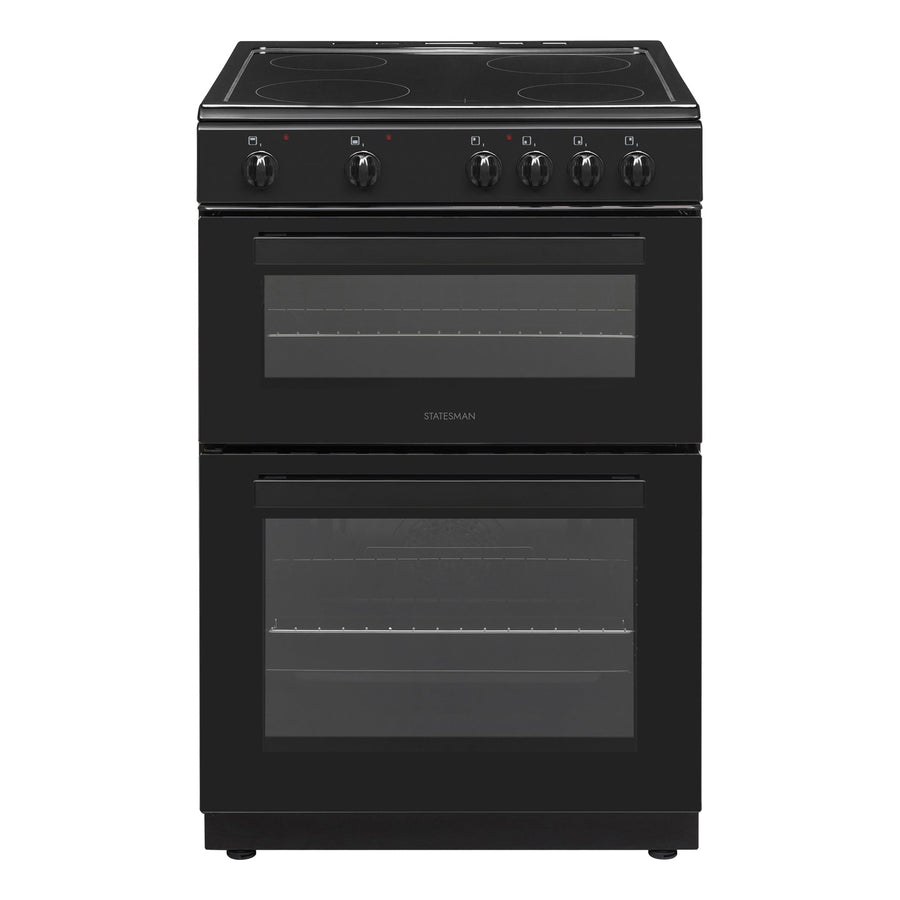STATESMAN - 60cm Electric Double Oven, Ceramic - Black - EDC60B2 - Kitchenary
