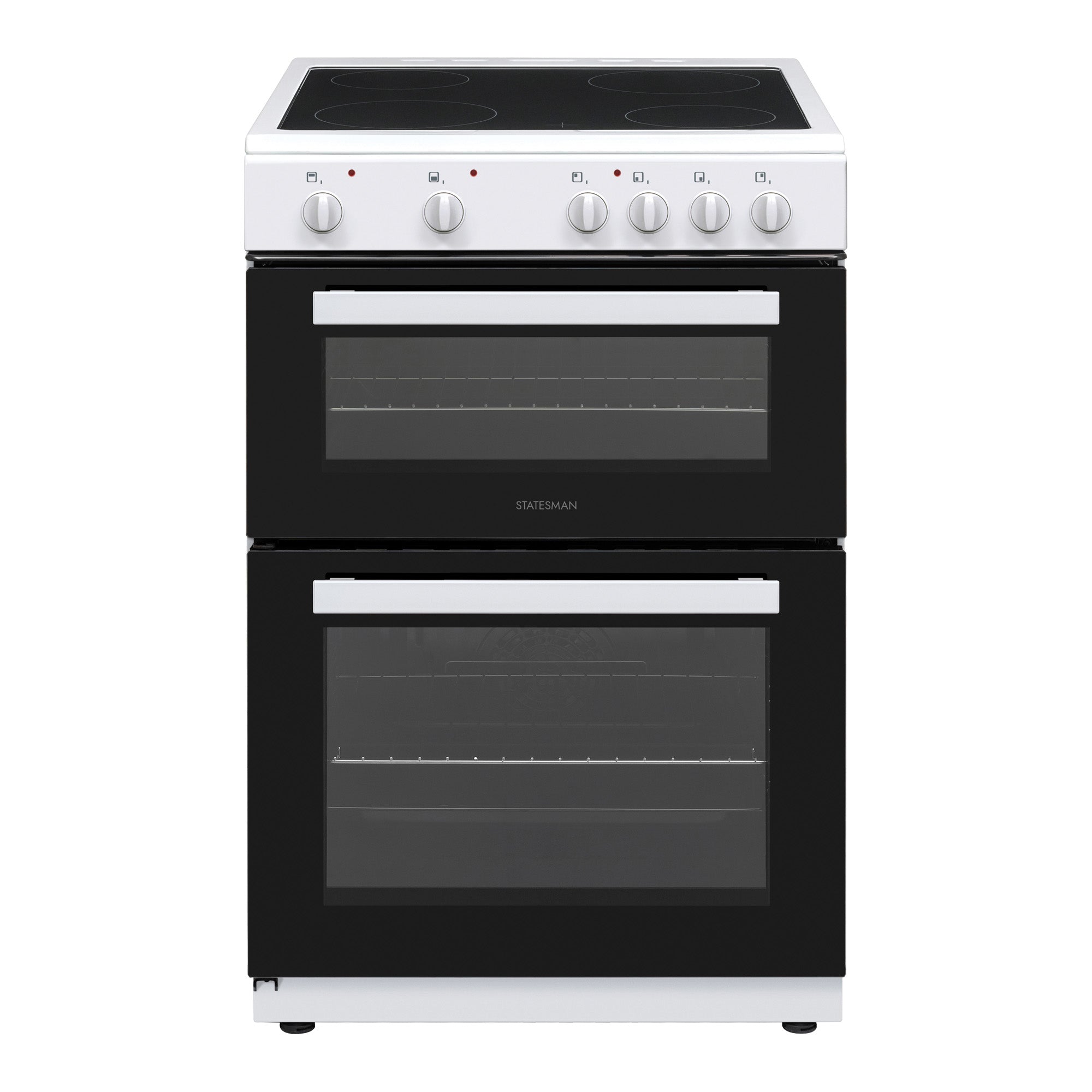 STATESMAN - 60cm Electric Double Oven, Ceramic - White - EDC60W2 - Kitchenary