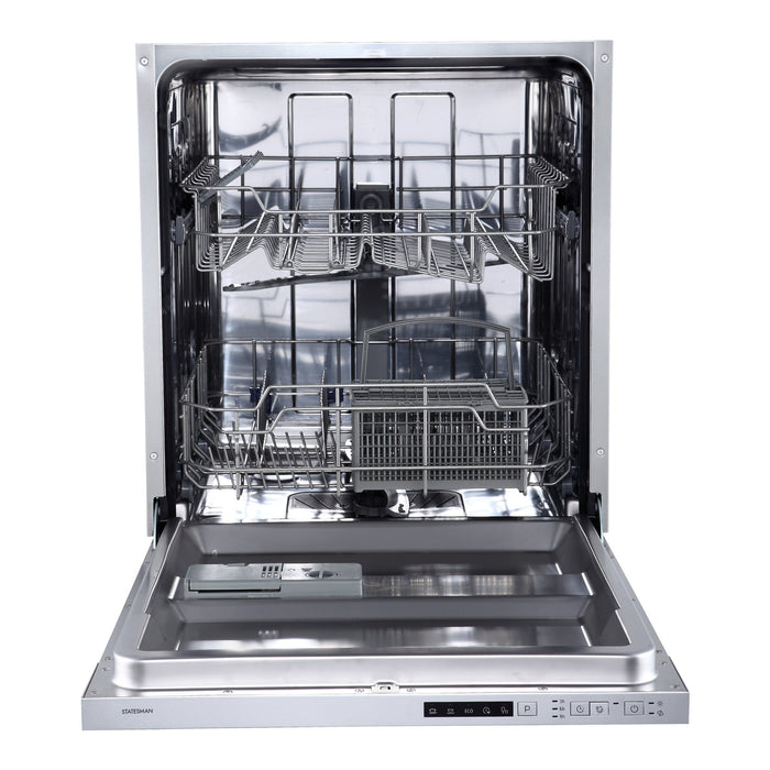 STATESMAN - 60cm Integrated 14 Place Dishwasher - White - BDW6014 - Kitchenary