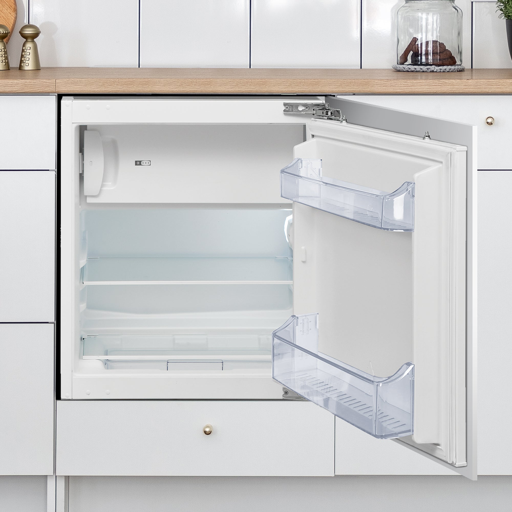 STATESMAN - 60cm Integrated Fridge with Ice Box - White - BIUCIB060 - Kitchenary