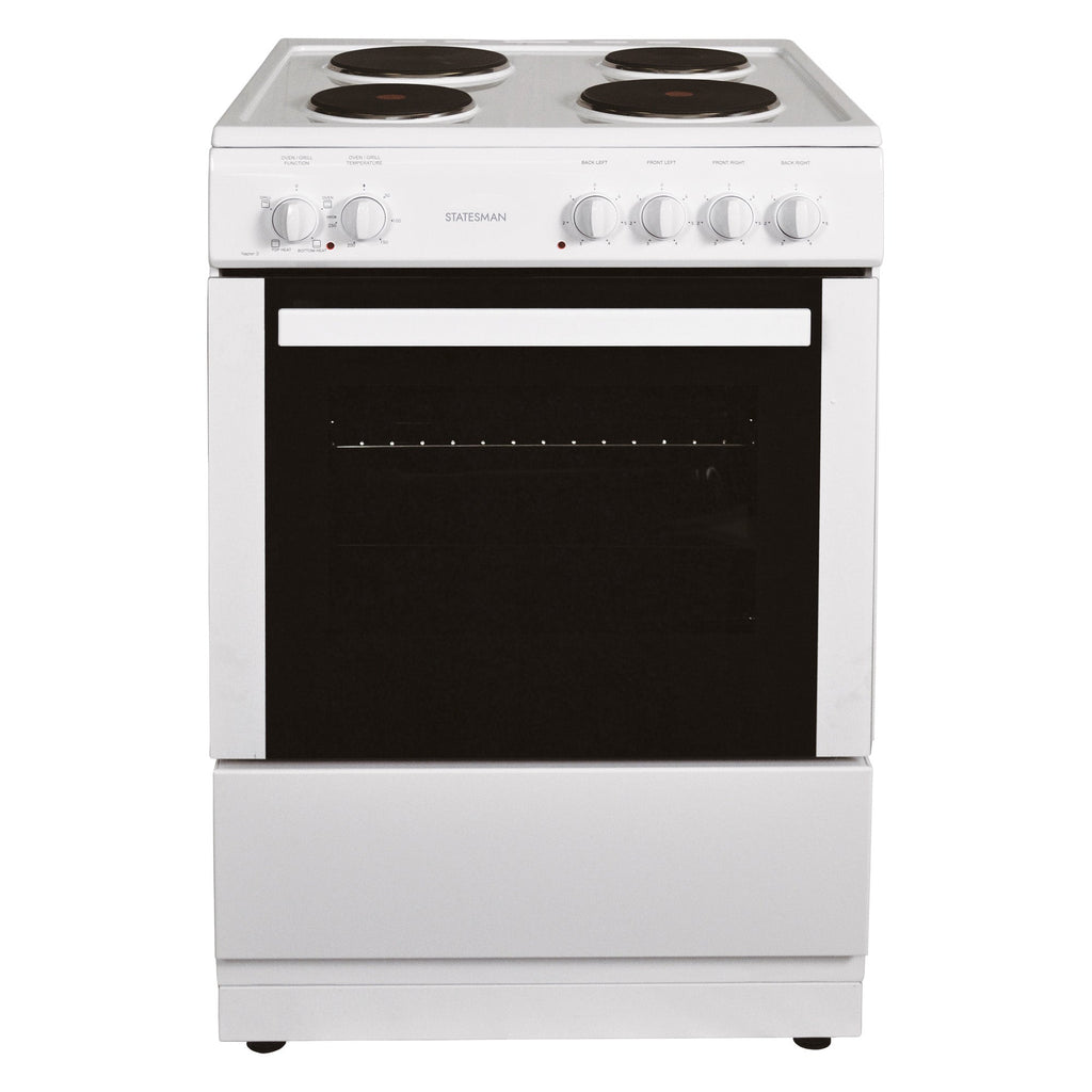 STATESMAN - 60cm Single Cavity Electric Cooker White - NAPIER60EW - Kitchenary