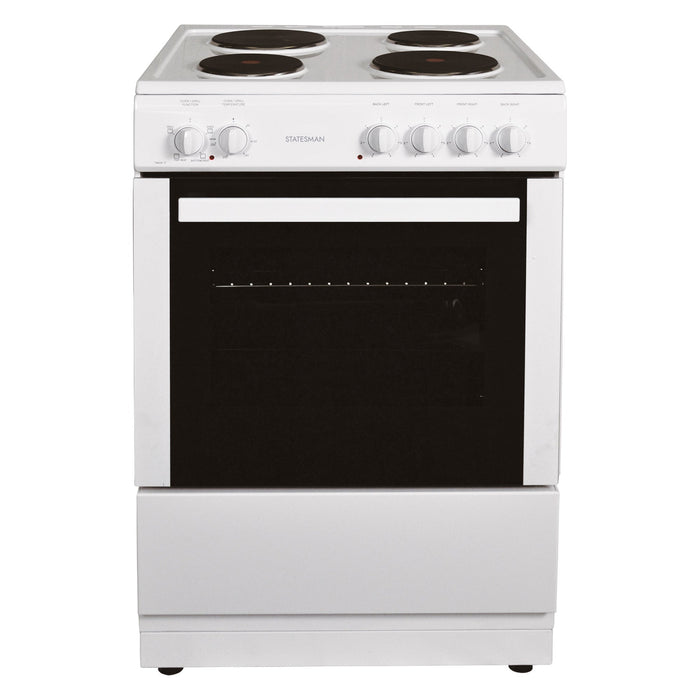 STATESMAN - 60cm Single Cavity Electric Cooker White - NAPIER60EW - Kitchenary