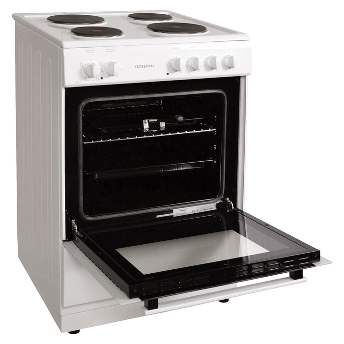 STATESMAN - 60cm Single Cavity Electric Cooker White - NAPIER60EW - Kitchenary