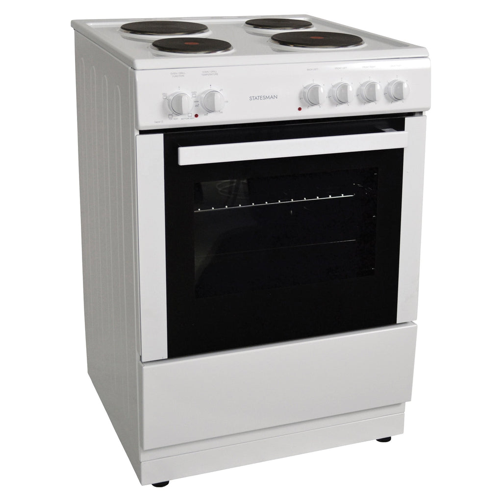 STATESMAN - 60cm Single Cavity Electric Cooker White - NAPIER60EW - Kitchenary