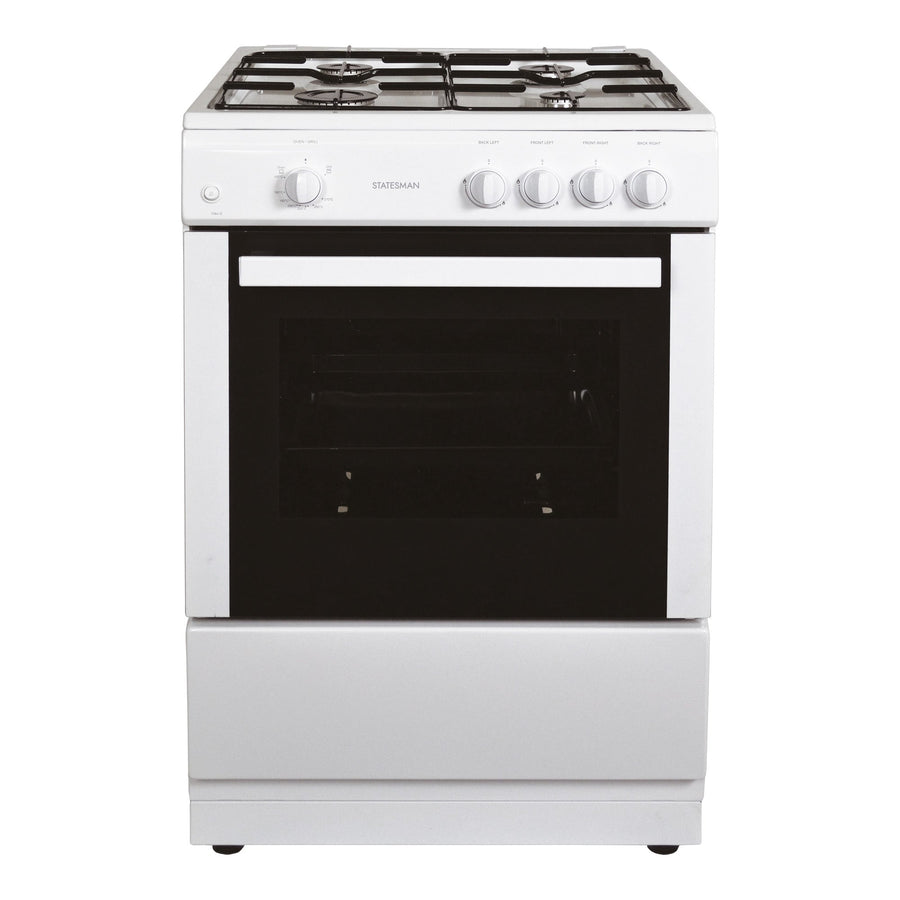 STATESMAN - 60cm Single Cavity Gas Cooker White - MAXI60GSF - Kitchenary