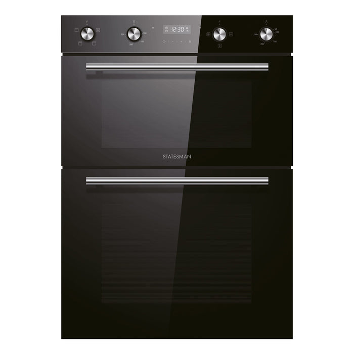 STATESMAN - 88cm 35/70L Built In Double Oven - Black - BDM373BL - Kitchenary