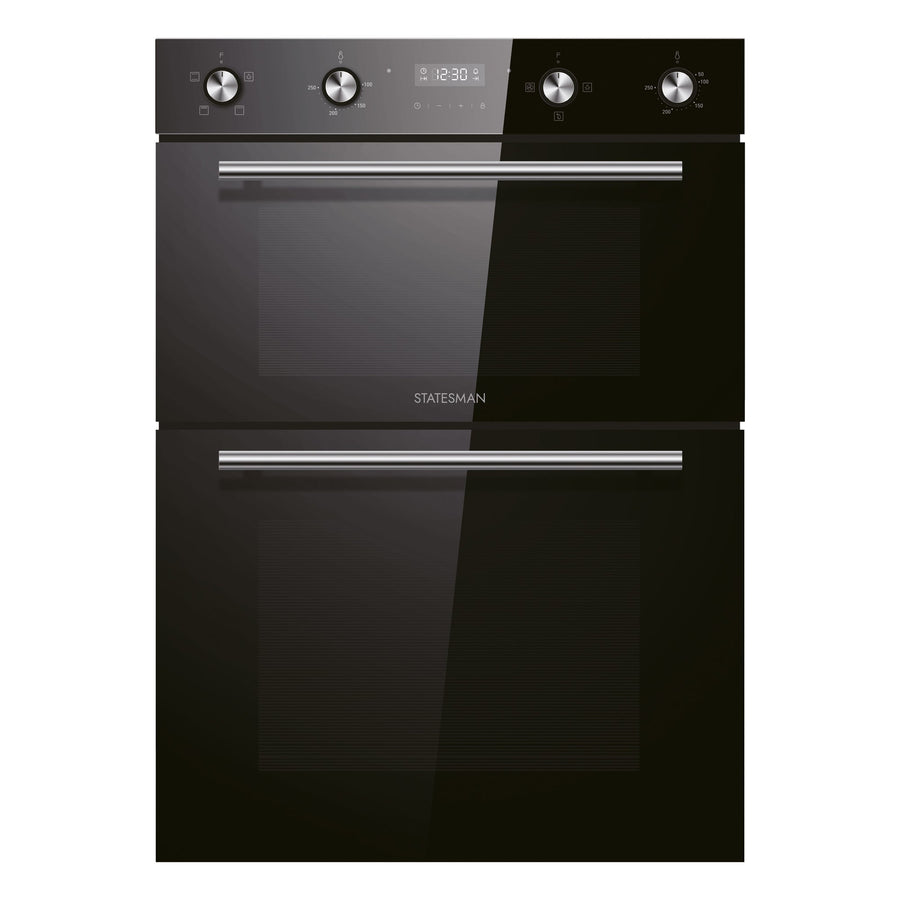 STATESMAN - 88cm 35/70L Built In Double Oven - Black - BDM373BL - Kitchenary
