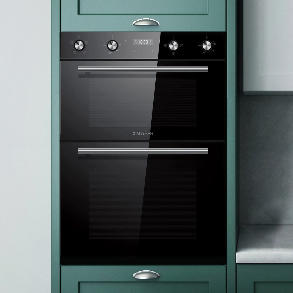 STATESMAN - 88cm 35/70L Built In Double Oven - Black - BDM373BL - Kitchenary