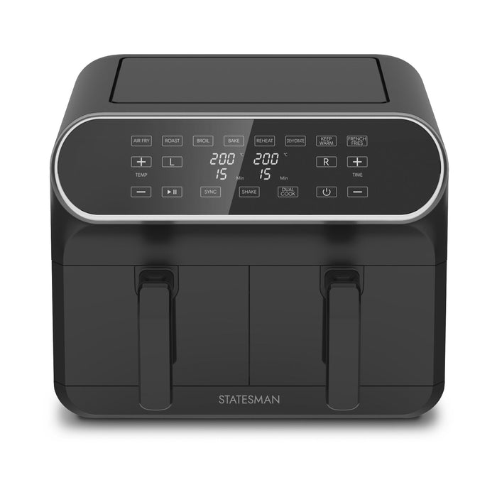 STATESMAN - 8L Dual Zone Digital Air Fryer - Black - SKAF08017BK - Kitchenary
