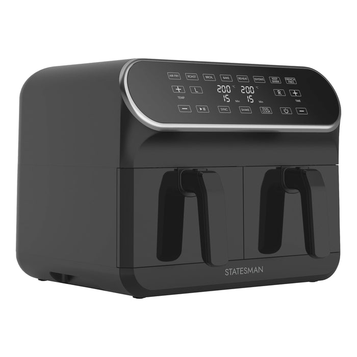 STATESMAN - 8L Dual Zone Digital Air Fryer - Black - SKAF08017BK - Kitchenary