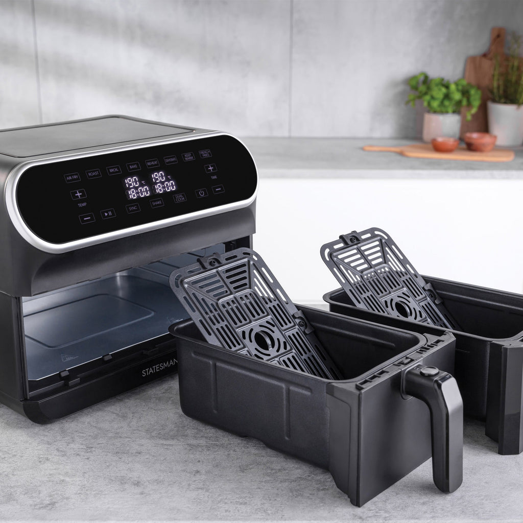 STATESMAN - 8L Dual Zone Digital Air Fryer - Black - SKAF08017BK - Kitchenary