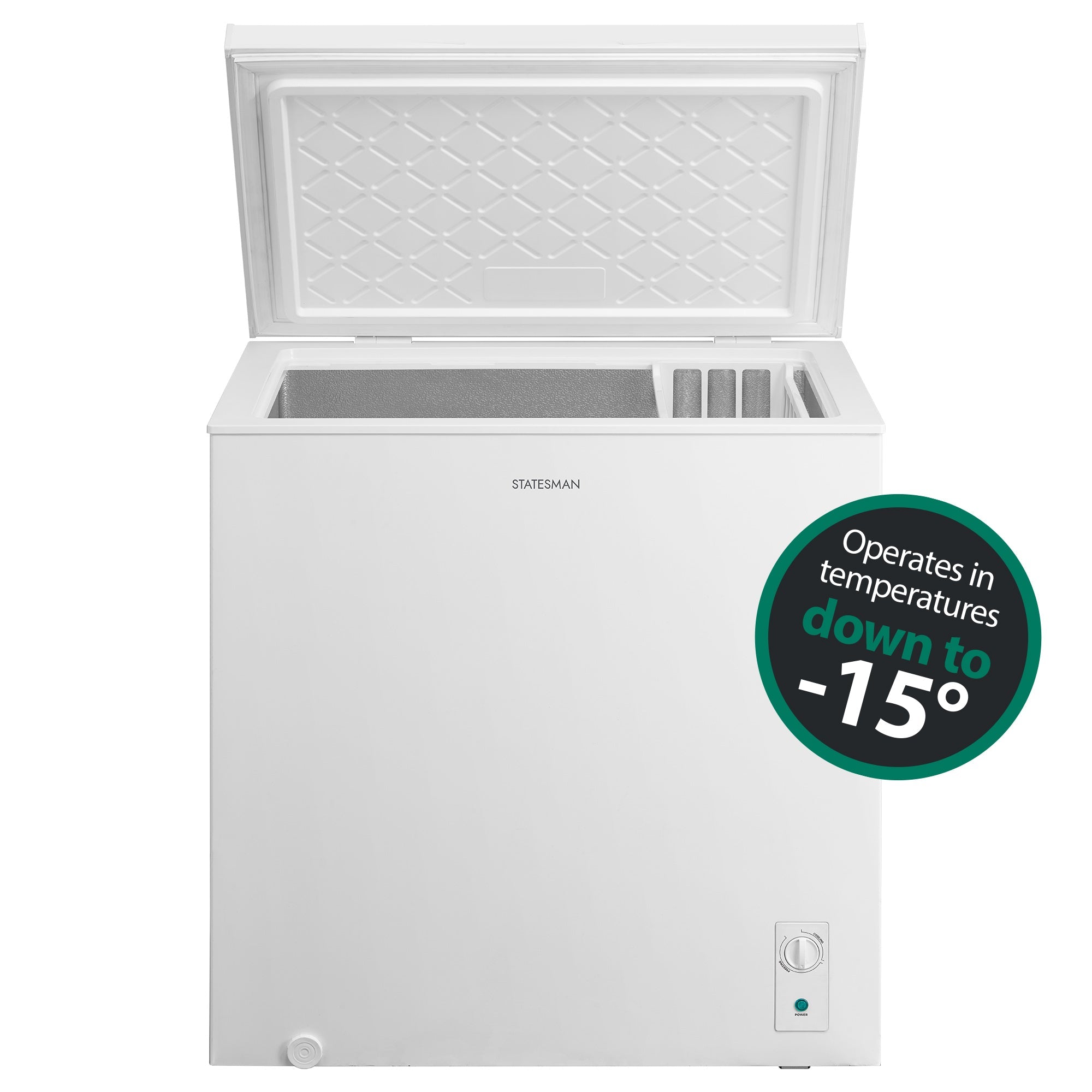 STATESMAN - 95cm 198 Litre Chest Freezer - White - CHF198 - Kitchenary