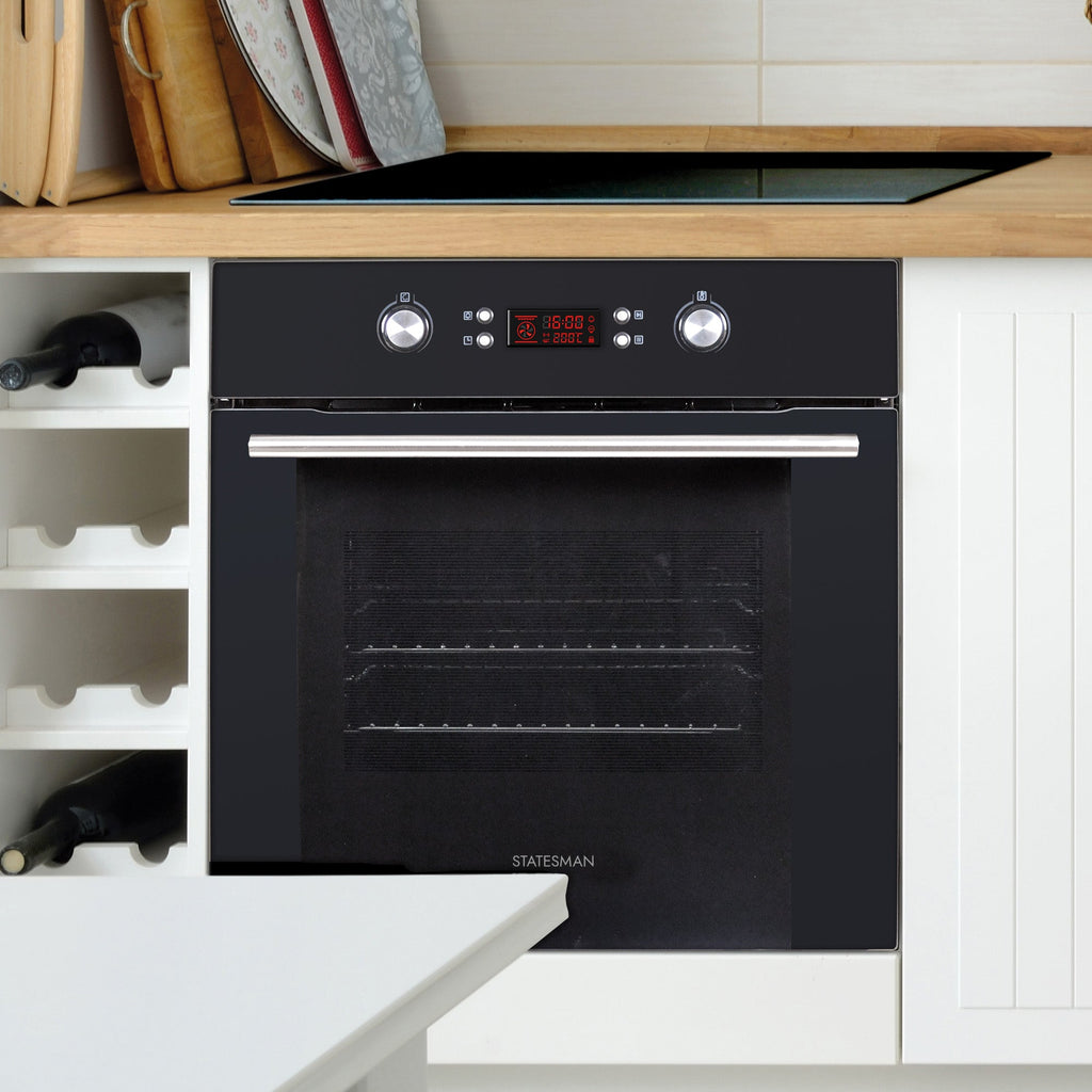 STATESMAN - Built In Multifunction Fan Oven - Black - BSM60BL - Kitchenary