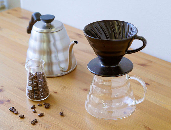 FEL-01 - Hario V60 Ceramic 02 Matte Black and Felicita Incline Scale Bundle - Kitchenary