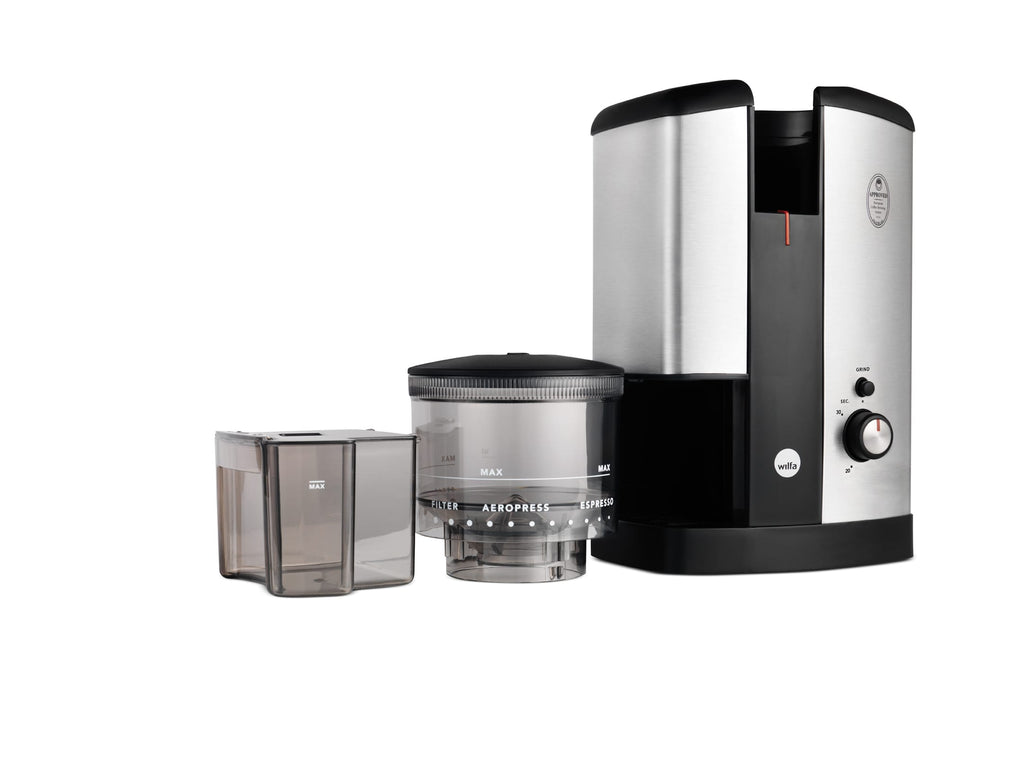 Wilfa Svart Coffee Grinder (Silver) + Hario Drip Kettle Air Bundle